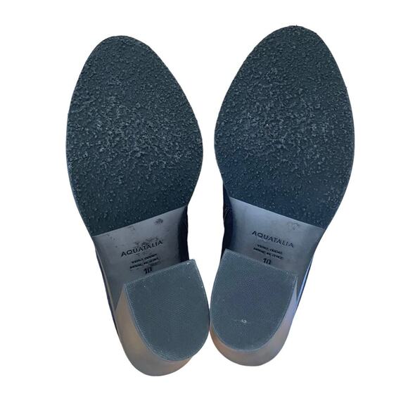 AQUITALIA Suede Chelsea Boots Ankle Size 10 Heels Italy Blue - Picture 6 of 9